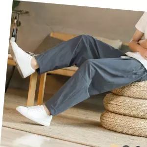 여름바지 시원한 린넨 소재 편안한 허리 밴딩 9부 바지