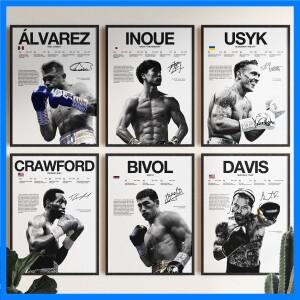 알바레즈 이노우에 우시크 크로포드 비볼 데이비스 포스터 번들 복싱 벽 프린트 복서 포스터 복싱 팬 룸 장