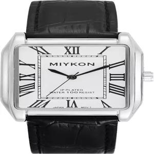 남성용 미콘 빈티지 시계 ？ 클래식 탱크 스퀘어 아날로그 순정 가죽 손목 스트랩 남성 드레스 일본 쿼츠