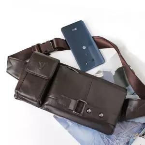 소가죽가방 3014 블루마운트 천연소가죽 남성 힙색 메신져백