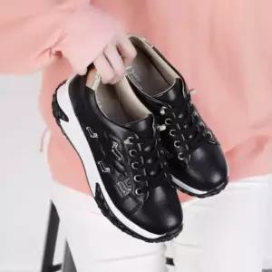 카피온 여성 스니커즈 소가죽 밴딩 경량 어글리 플랫폼 4cm 통굽 키높이 운동화