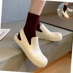 둥근코 플랫슈즈 샌들 고무 방수신발 슬링백슈즈