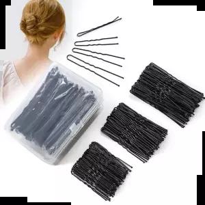 올림머리 고정 유자핀 클립 실핀 U핀 100개입