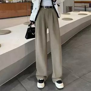 여성 코듀로이 가을 핀턱 와이드팬츠 뒷밴딩 오피스룩 밴딩슬랙스 여자겨울슬랙스 치마바지