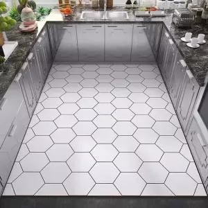 특대형주방매트 바닥매트 타일무늬 x 입구 60cm 발코니 발 PVC방수 방수 4