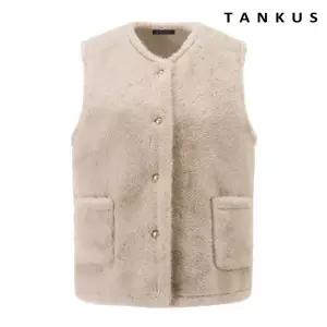[탱커스]금장 단추 라운드 퍼 포켓 베스트 (TX4VT014L0-1)