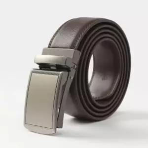 남성 소가죽 허리띠 자동버클 실버브라운 정장벨트 자동벨트 남성벨트 자동벨트 가죽벨트