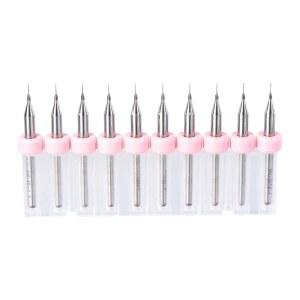 uxcell PCB 드릴 비트 0.15mm 텅스텐 카바이드 로터리 툴 주얼리 CNC 각인 인쇄 회로 기판 마이크로 1/8인치 생크 1세트 (10개)