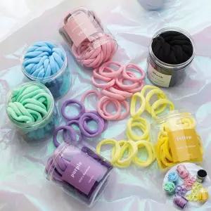 대용량머리끈 파스텔 대용량 헤어 머리끈 밴드 50P LM-0536