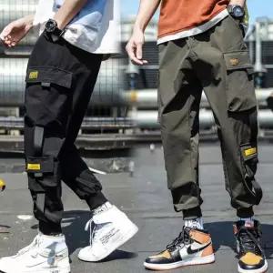 밴딩 남자 카고 바지 스타일 외출 조거 주머니 건빵