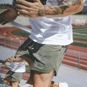 트레이닝팬츠 남성 4컬러 허리밴딩 숏팬츠 트레이닝 헬스 반바지