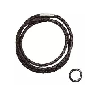 한남자팔찌 PU 가죽 로프 세줄 팔찌