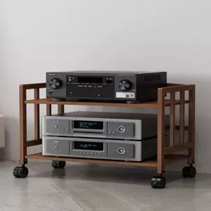 북유럽 오디오장 원목 고급 캐비닛 거실장 LP 보관 수납함 스피커 랙 장식장