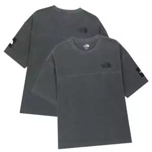 [매장판] 노스페이스 화이트라벨 반팔티 오버핏 스티치 다잉 티셔츠 차콜 그레이 NT7UR04J