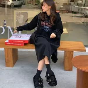 여성 3컬러 두툼 밑단절개 가을 겨울 후드 롱원피스 (KYR-WFFVUOR)