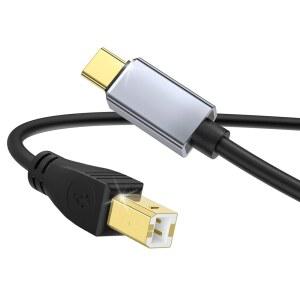 MeloAudio USB C MIDI 케이블, 미디 맥북, to 2.0 인터페이스 용 오디오 B 5FT 삼성, 타입 인터페이스, 키보드, 케이블 프린터 블랙 노트북, 컨트롤러용