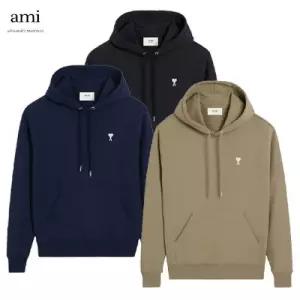 [AMI] 아미 스몰 화이트 로고 후드티