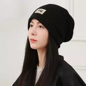 [셀러허브]여자 겨울 외출 약 기모 안감 골지 패치 포안트 캐주얼 모자 비니 (S42499084)