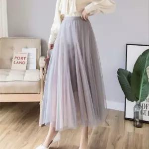 러블리 우아 이중 쉬폰 데일리 그라데이션 스커트