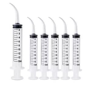 젠코 덴탈 커브드 팁 12cc 관개 주사기 구강 치과 액체용 사랑니 액체 및 편도 결석용 플라스틱