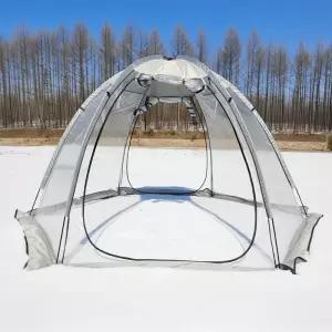 PVC 투명텐트 접이식 감성 캠핑 피크닉 텐트 소형 쉘터 돔형 천막 옥상 바람막이