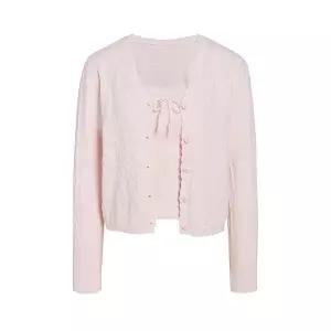 [JJ지고트](광주신세계)레이스 버튼 가디건+리본 슬리브리스 세트 GS3N1CD361