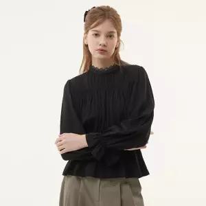 레이스 넥 스모크 블라우스 PQ3WB963