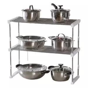 너비 높이조절 세탁실 팬트리 주방정리선반 2단 공간활용용품 그릇선반