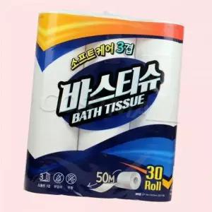 쌍용C B 쌍용씨앤비 쌍용 소프트케어 바스티슈 50mx30롤 3겹 무향 무잉크 코스트코 4615759