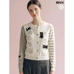 [하프클럽/]여성 고양이 패치 라운드 가디건