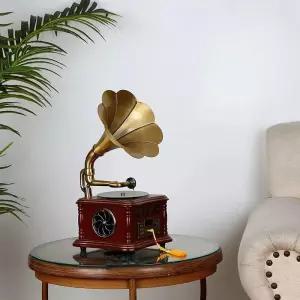 빈티지 축음기 나팔 인테리어 블루투스 스피커 세트 탁상용 클래식 앤틱