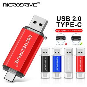 고속 64gb 2IN 1 USB 플래시 드라이브 금속 유형 C 펜 드라이브 128GB 외부 저장 장치 Type-C 장치용 32GB 16G 메모리 스틱