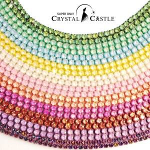 캔디 핑크 라인스톤 트림 롤 의류 헤어 장식 트리밍 스티칭 컵 체인 스트립 바느질 액세서리 공예 크리스탈