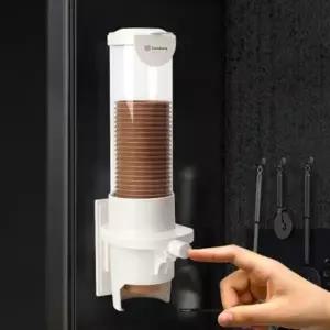 ( )누르는 타공 자석 부착 종이컵 보관 대 디펜스 컵 홀더 거치대 디스펜서 케이스 수납대