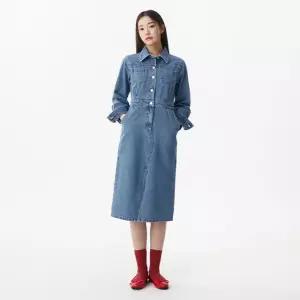 [플라스틱아일랜드]H라인 데님원피스 PR1DO282