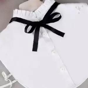 화이트 셔츠 깃 장식 탈부착 가능 리본 포인트 블라우스 목 장식 레이어드 아이템