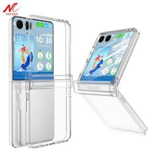 삼성 호환 갤럭시 호환 Z 플립 7 6 5 4 3 투명 PC TPU 아머 충격 방지 커버용 고급 in 1 힌지 보호 케이스