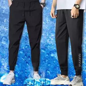 남성 조거 팬츠 슬림핏 밴딩 쿨링 남성 쿨 조거 팬츠 여름 트레이닝 활동복 운동복 냉감