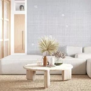 보온 입체꽃 셀프도배 단열벽지 1mX10m 그레이 타탄 WFMFTDX