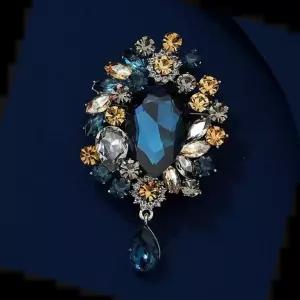 브로찌 TBZ 칼라 브로치 하트 라인석 화려한 큰 큐빅 옷핀 물방울