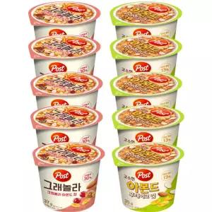 동서 포스트 컵시리얼 2종 5개씩(크랜베리아몬드컵5 고소한아몬드후레이크컵5)