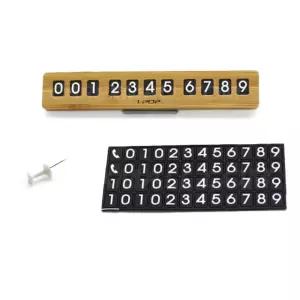 iPOP 스탠드형 슬림 우드 나무 주차전화번호판 심플