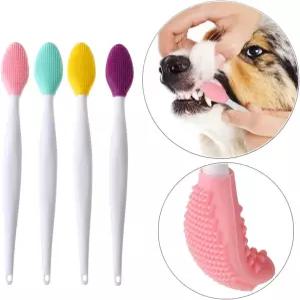 ANTOL 반려동물 실리콘 소프트 헤드 개 고양이와 칫솔 고양이 치아 청소 관리 ( 4-Parks )