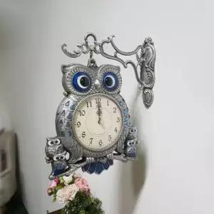 물방울부엉이 양면시계 실버 선물 W14D9E7