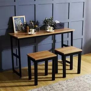 BS 철제 1200 슬림테이블 사이드테이블 1인용 의자세트 WFMGHCH