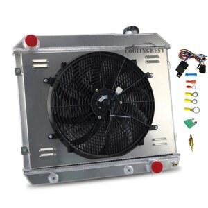 coolingbest cu284 1961-1966 c10 c20 c30 k10 k20 슈라우드+릴레이용 라디에이터+16''팬 패널 2500 1500 픽업 교외, 시리즈 g1000 1000 올드모바일 컷클래스 라디에이터 3열 f85 폰티악 알루미늄 gmc