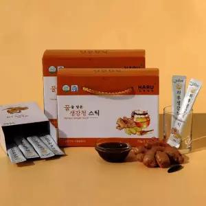 1+1 하루건강 생강청 스틱 액기스 엑기스 생강원액 생강차 30포x2박스