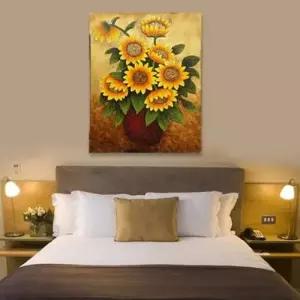 해바라기 유화그림 (중)/해바라기유화/해바라기액자/ W07B608