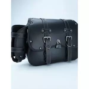 클래식 방수 전기 바이크 PU 가죽 레트로 갈색 액세서리 사이드백 배달가방 1개물병가방