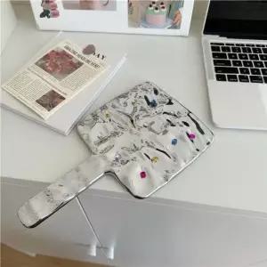 대형 사각 휴대용 손거울 미용 메이크업 다이아몬드